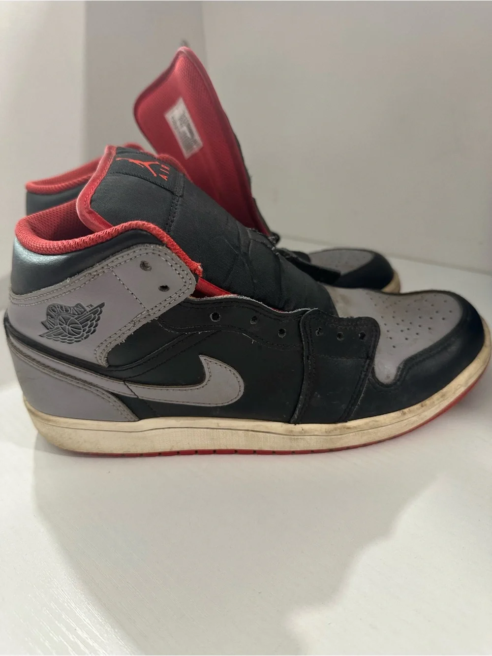 Nike air Jordan Black/Grey/Red High Top Sneakers